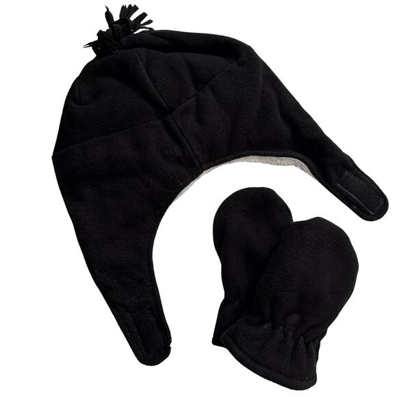 SimpliKids Fleece Sherpa Lined Rocket Kids Winter Hat & Mittens Set 5-7 Years - Picture 9 of 9